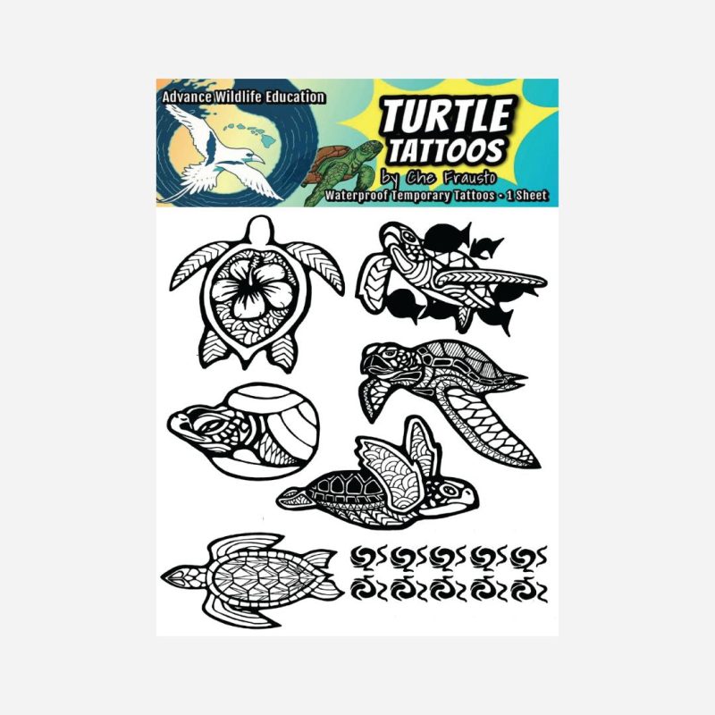 AdvanceWildlifeEducation BlackTemporaryTattoos SeaTurtles