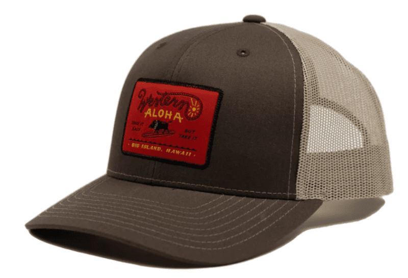 WesternAlohaSURFINGBOARPATCHSNAPBACKHAT brownkhakired